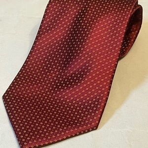 Men's Pantani Deep Red with Gold Dots Silk Tie 58x4"